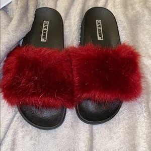 Sexy red fur slides